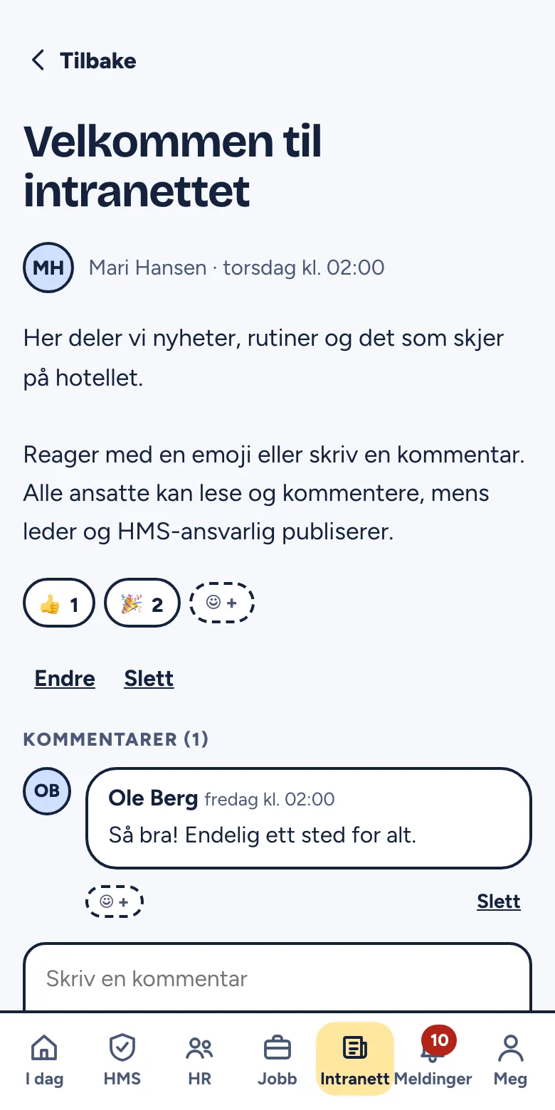 En artikkel med reaksjoner og kommentarer