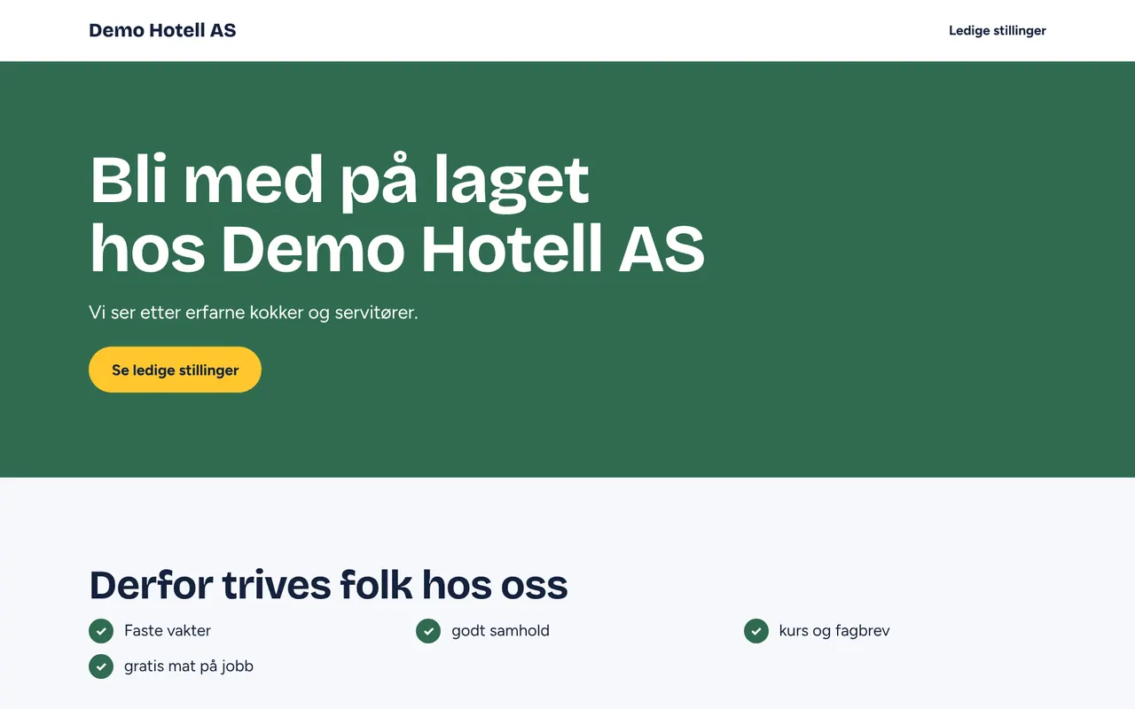 Jobbside laget i Verner